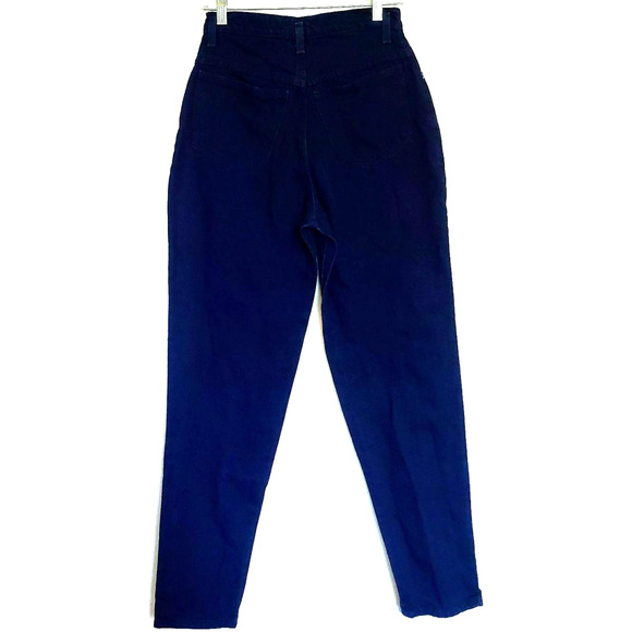 Sasson Vintage Ultra High Rise Dark Wash Jeans Waist 26" Inseam 30 Barrel Shape - Picture 3 of 8